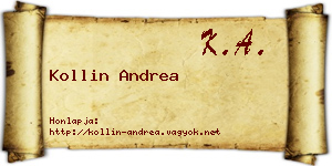 Kollin Andrea névjegykártya