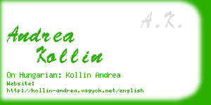 andrea kollin business card